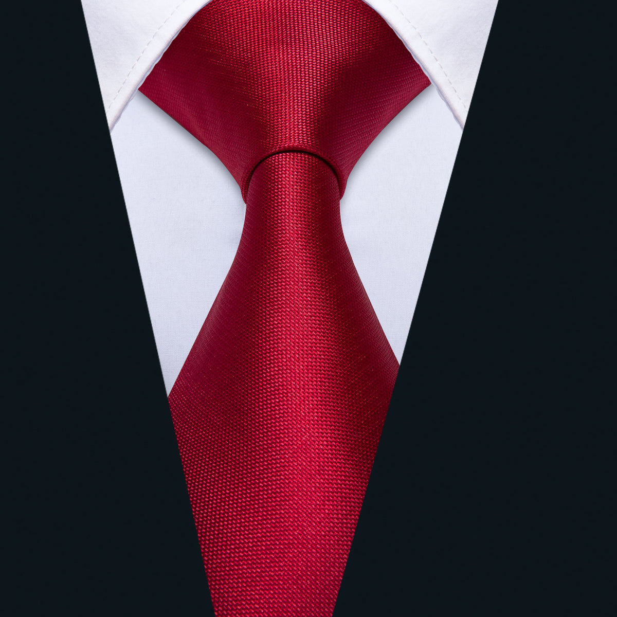 Red Solid Crimson Tie, Pocket Square and Cufflinks Set tie sets - Sophisticated Gentlemen