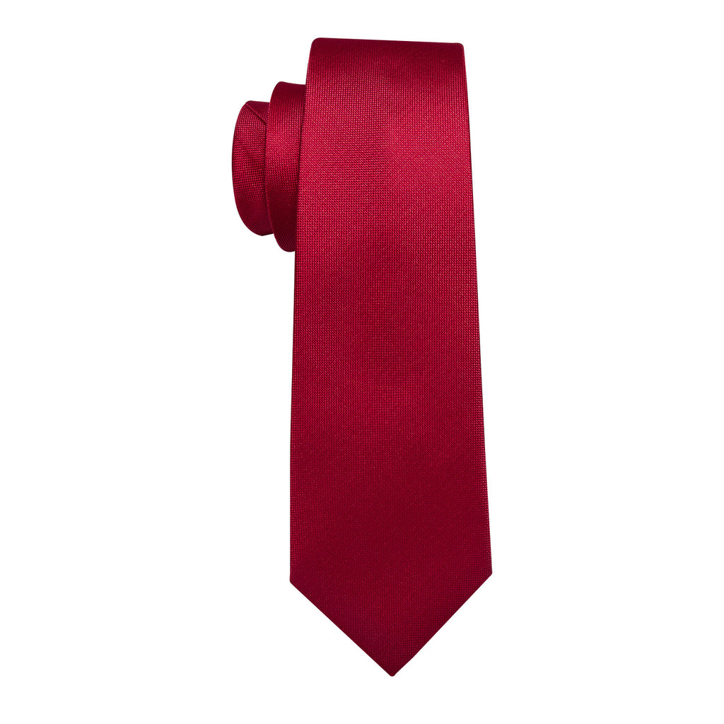 Red Solid Crimson Tie, Pocket Square and Cufflinks Set tie sets - Sophisticated Gentlemen