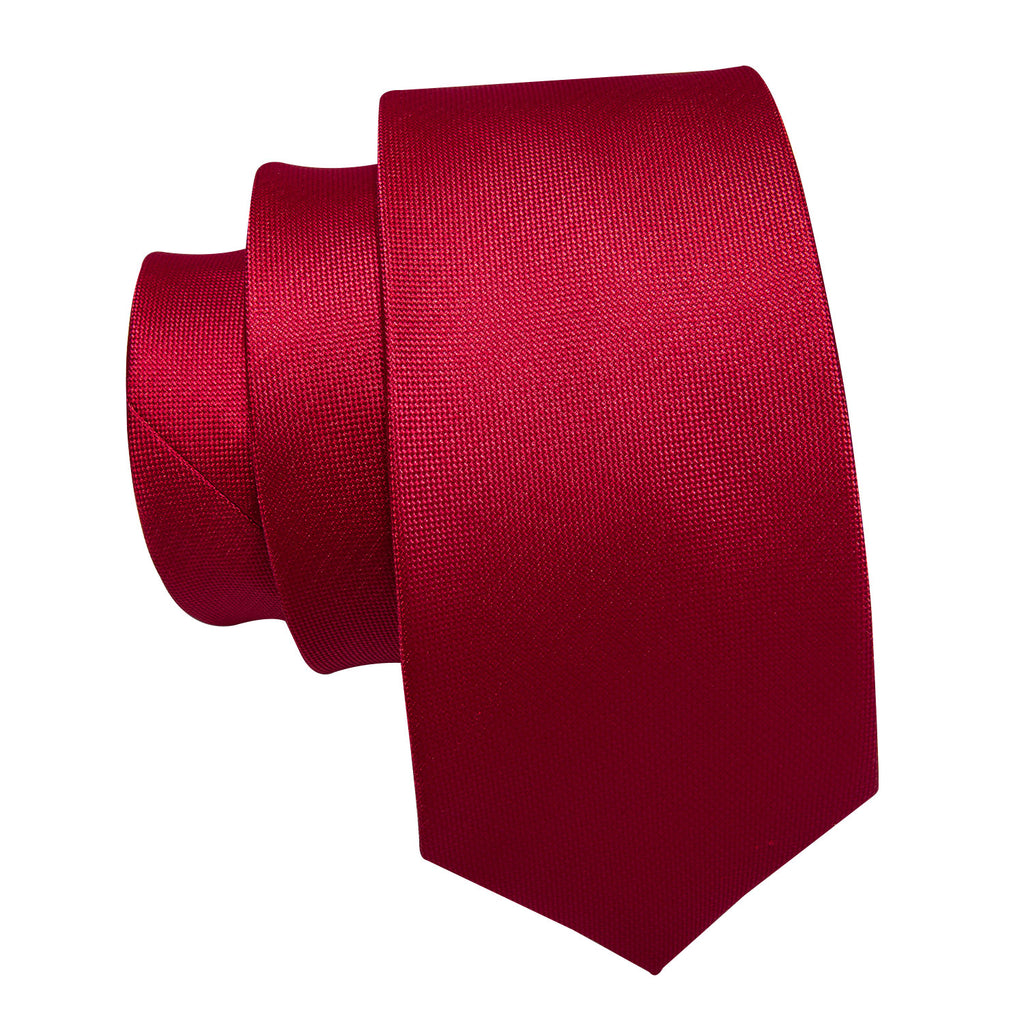 Red Solid Crimson Tie, Pocket Square and Cufflinks Set tie sets - Sophisticated Gentlemen