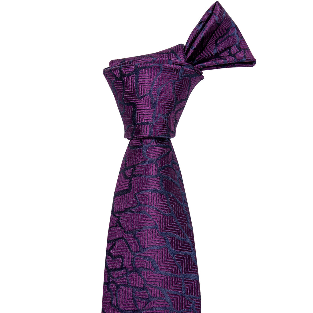 Purple Black Plaid Tie, Pocket Square and Cufflinks Set tie sets - Sophisticated Gentlemen