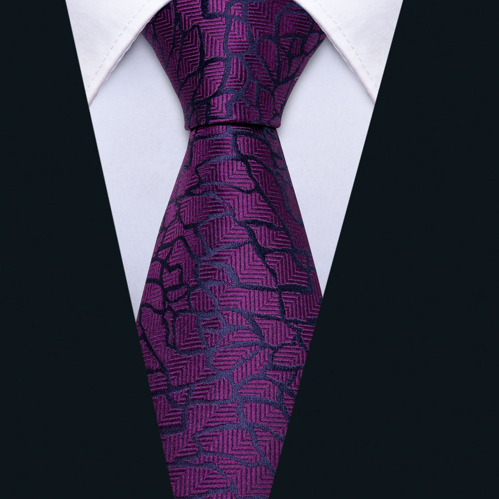 Purple Black Plaid Tie, Pocket Square and Cufflinks Set tie sets - Sophisticated Gentlemen