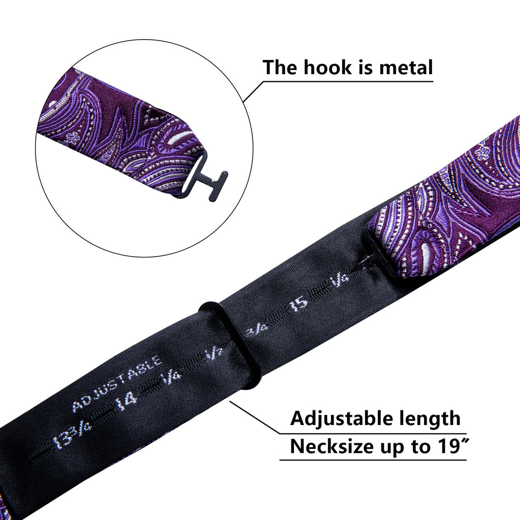 Purple Paisley Bow Tie Set bow ties - Sophisticated Gentlemen
