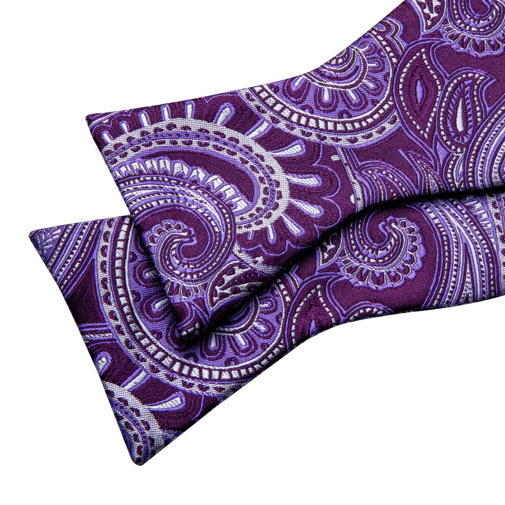 Purple Paisley Bow Tie Set bow ties - Sophisticated Gentlemen