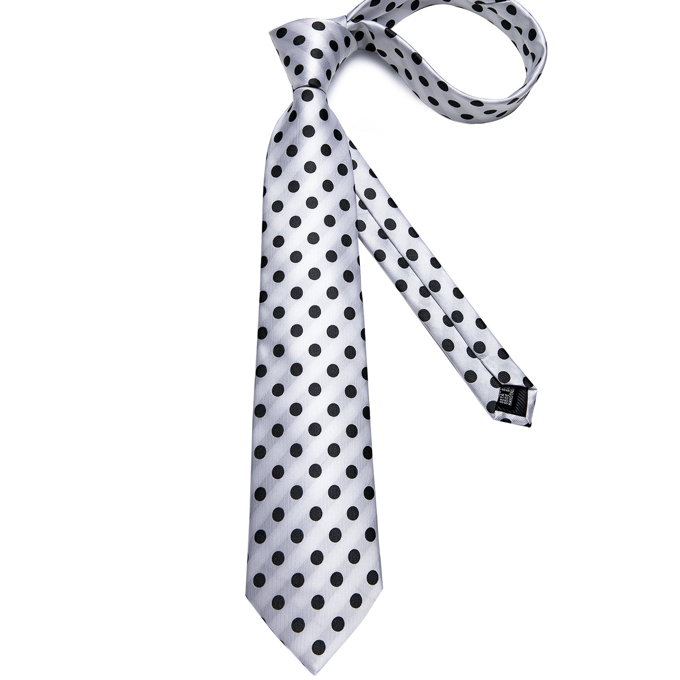 Black & White Polka Dot Tie, Pocket Square and Cufflinks tie sets - Sophisticated Gentlemen