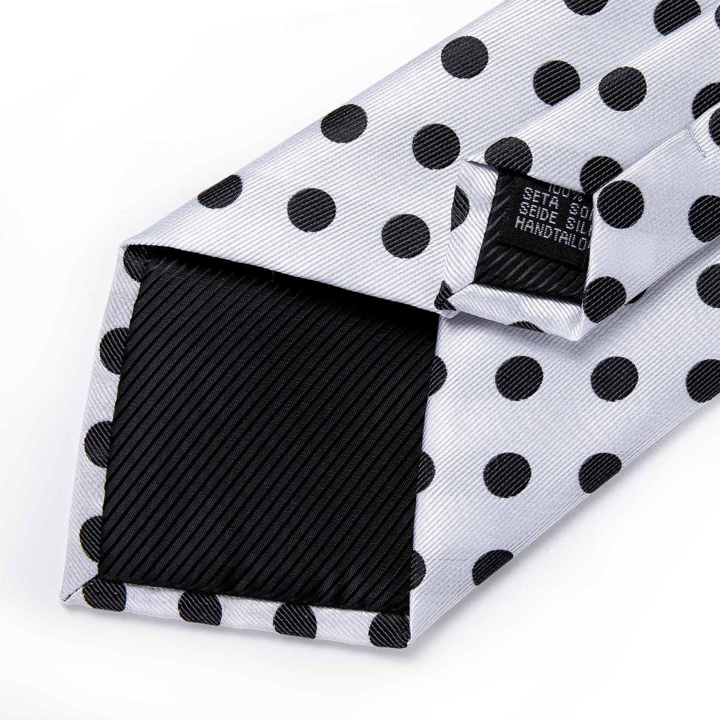 Black & White Polka Dot Tie, Pocket Square and Cufflinks tie sets - Sophisticated Gentlemen
