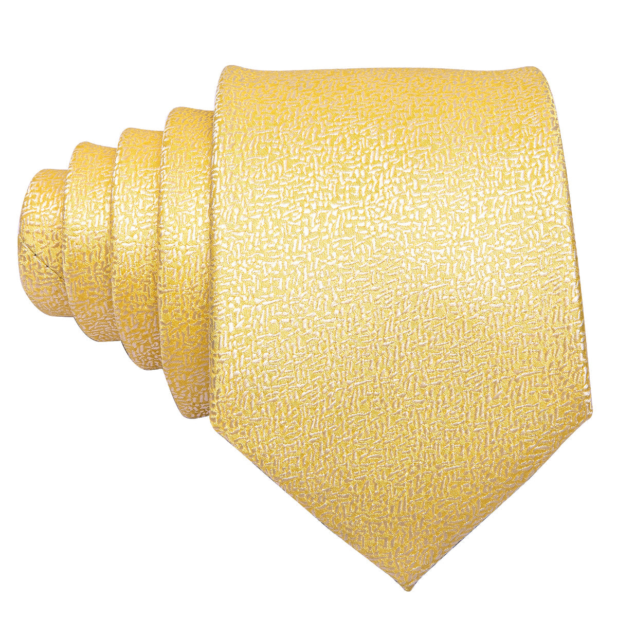 Golden Solid Silk Tie, Pocket Square and Cufflinks Set tie sets - Sophisticated Gentlemen