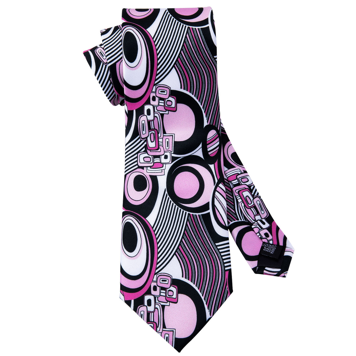 Bold Black and Pink Designer Silk Tie Set with Pocket Square and Cufflinks tie sets - Sophisticated Gentlemen