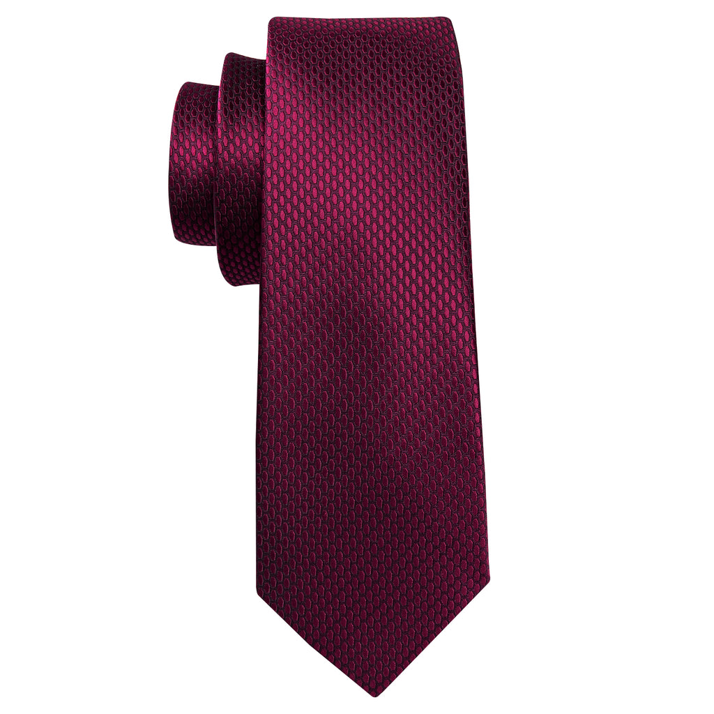 Red Geometric Polka Dot Tie, Pocket Square and Cufflinks Set tie sets - Sophisticated Gentlemen