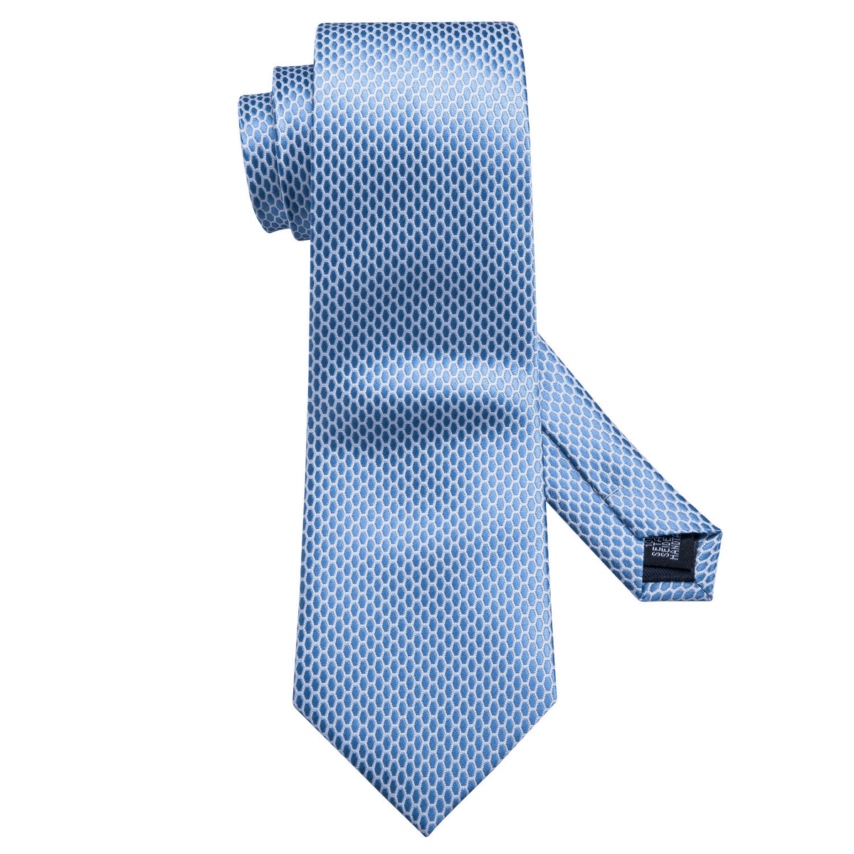 Sky Blue Geometric Tie, Pocket Square and Cufflinks Set tie sets - Sophisticated Gentlemen