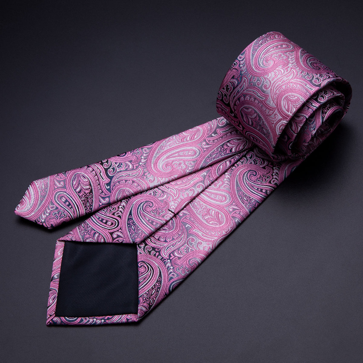 Blush Pink Paisley Silk Tie, Pocket Square & Cufflinks Set tie sets - Sophisticated Gentlemen