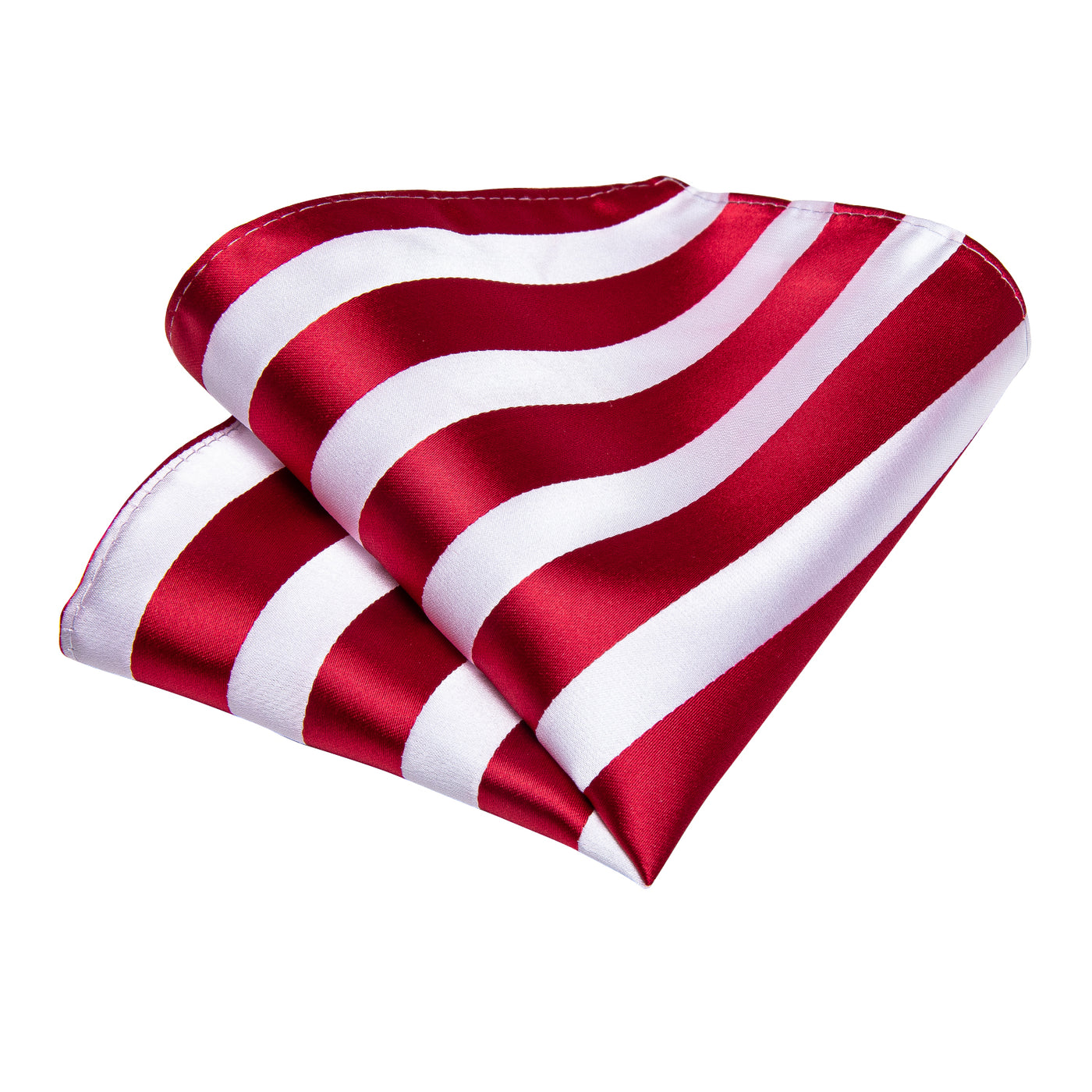 Red & White Striped Silk Tie, Pocket Square & Cufflinks Set tie sets - Sophisticated Gentlemen