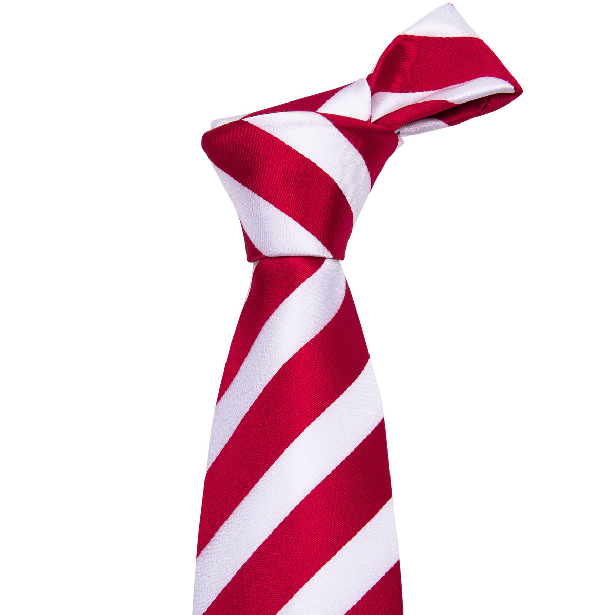 Red & White Striped Silk Tie, Pocket Square & Cufflinks Set tie sets - Sophisticated Gentlemen