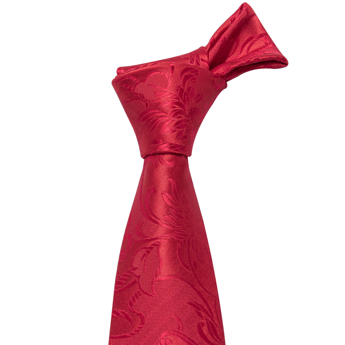 Wedding Red Floral Tie, Pocket Square and Cufflinks Set tie sets - Sophisticated Gentlemen