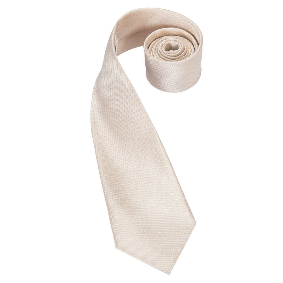 Champagne Solid XL Tie, Pocket Square and Cufflinks tie sets - Sophisticated Gentlemen