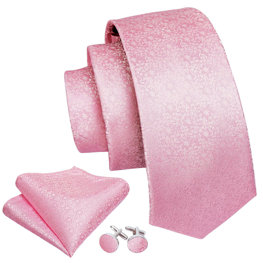 Light Pink Floral Tie, Pocket Square and Cufflinks Set tie sets - Sophisticated Gentlemen