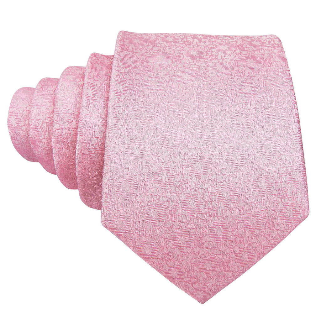 Light Pink Floral Tie, Pocket Square and Cufflinks Set tie sets - Sophisticated Gentlemen