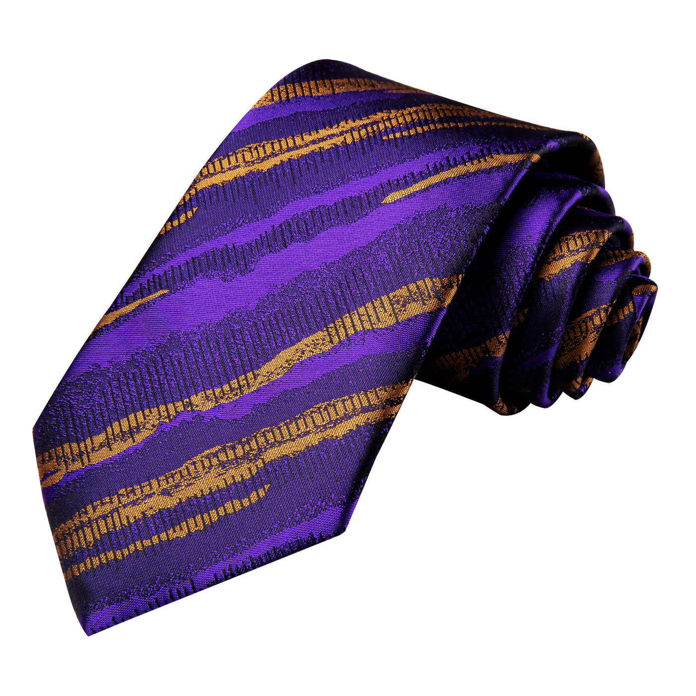 Purple and Gold Striped Tie Set tie set - Sophisticated Gentlemen