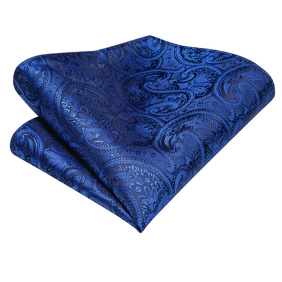 Royal Blue Paisley Striped XL Tie, Pocket Square and Cufflinks tie sets - Sophisticated Gentlemen