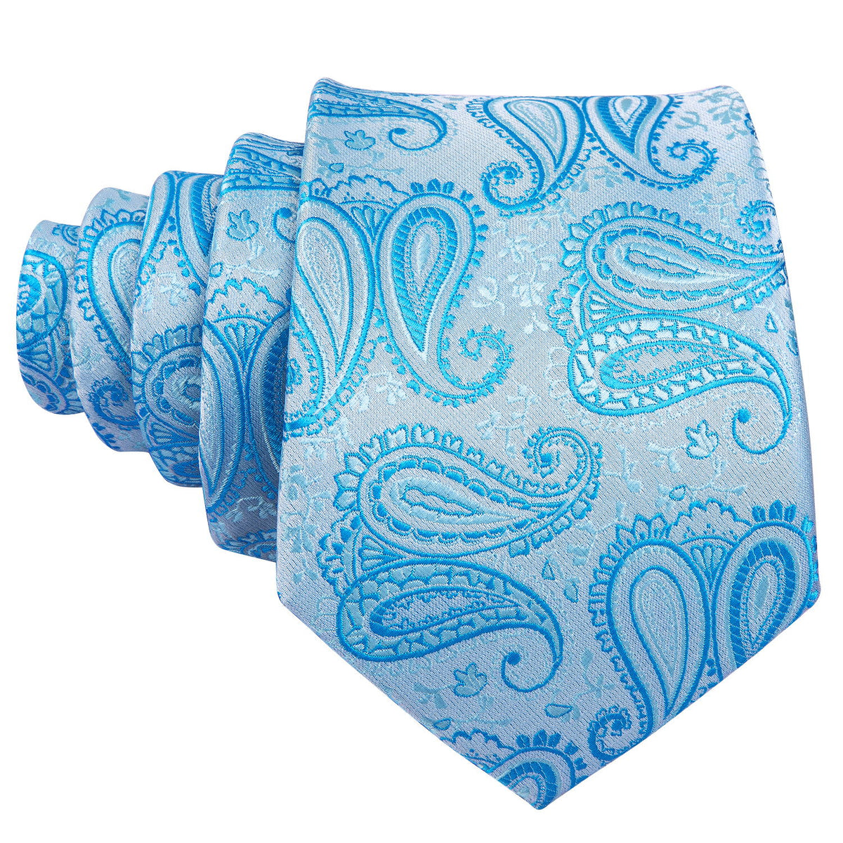 Sky Blue Silk Tie, Pocket Square & Cufflinks Set tie sets - Sophisticated Gentlemen