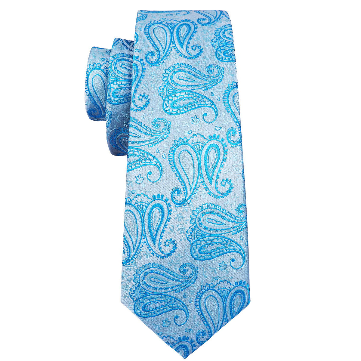 Sky Blue Silk Tie, Pocket Square & Cufflinks Set tie sets - Sophisticated Gentlemen