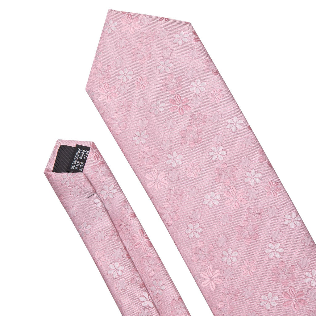 Pink Sakura Floral Silk Tie, Pocket Square and Cufflinks Set tie sets - Sophisticated Gentlemen