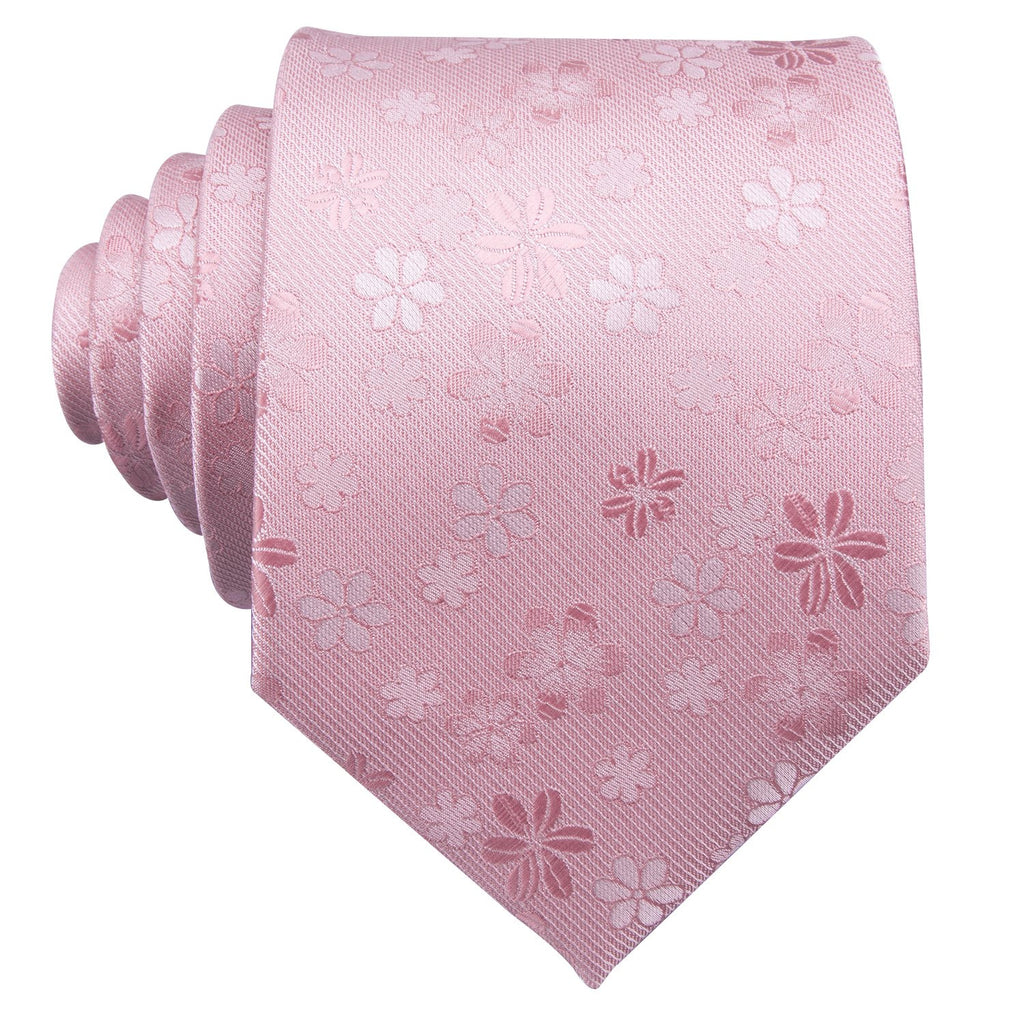 Pink Sakura Floral Silk Tie, Pocket Square and Cufflinks Set tie sets - Sophisticated Gentlemen