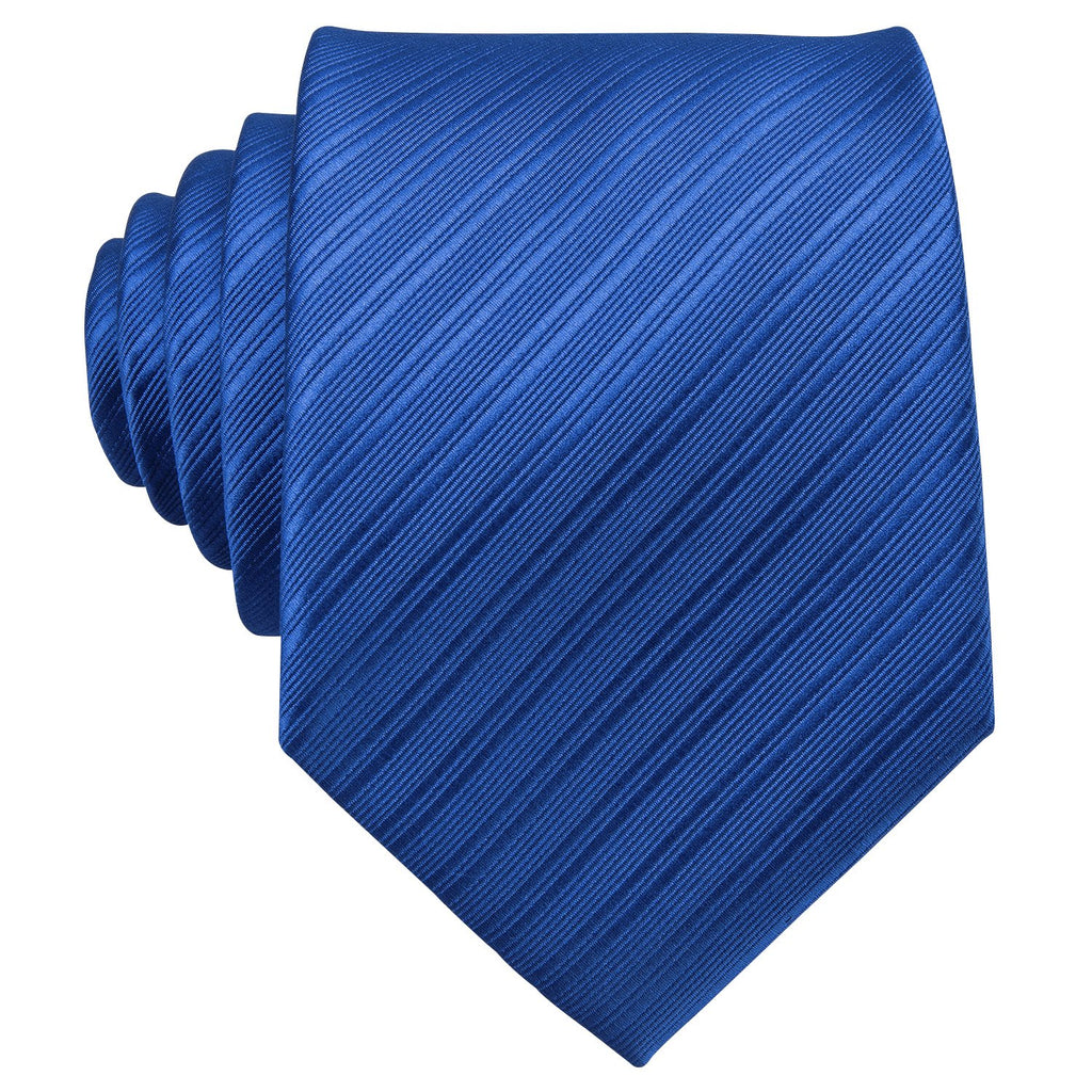 Blue Striped Silk Tie, Pocket Square and Cufflinks Set tie sets - Sophisticated Gentlemen