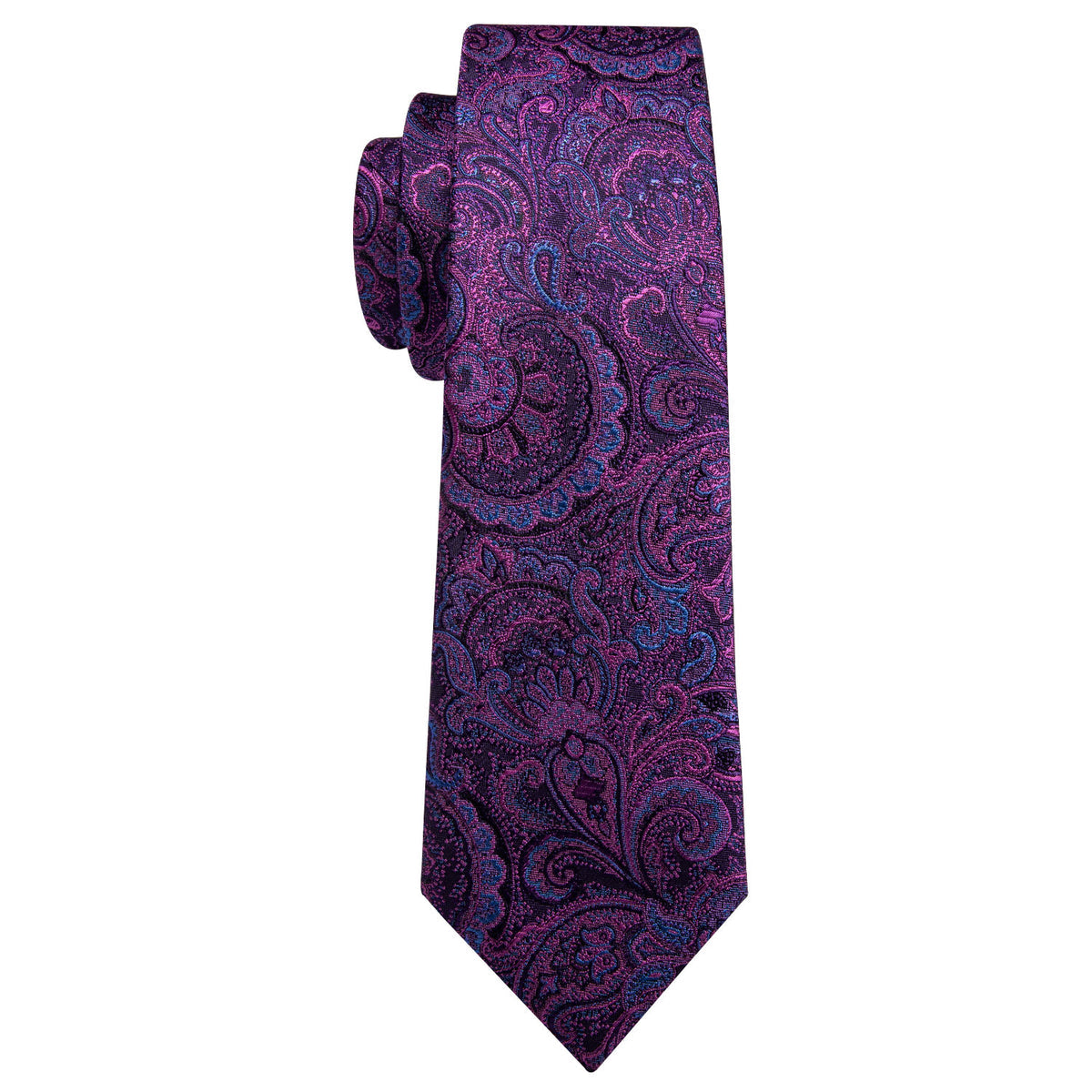 Purple Paisley Tie, Pocket Square and Cufflinks Set tie sets - Sophisticated Gentlemen