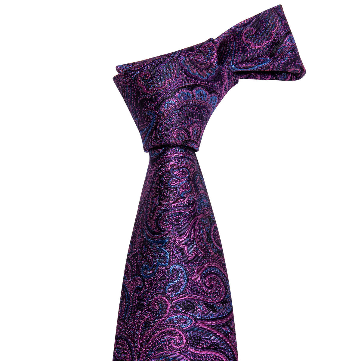 Purple Paisley Tie, Pocket Square and Cufflinks Set tie sets - Sophisticated Gentlemen