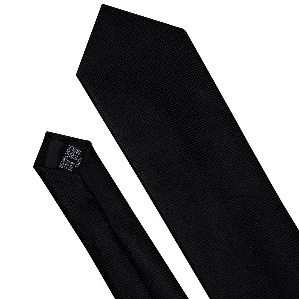 Black Novelty Silk Tie, Pocket Square and Cufflinks Set tie sets - Sophisticated Gentlemen