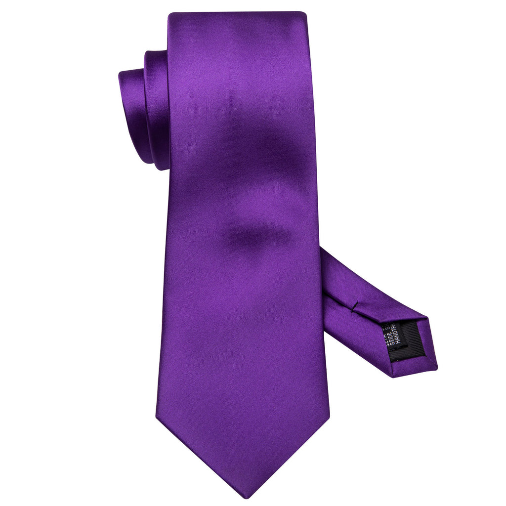 Deep Purple Solid Tie, Pocket Square and Cufflinks Set tie sets - Sophisticated Gentlemen