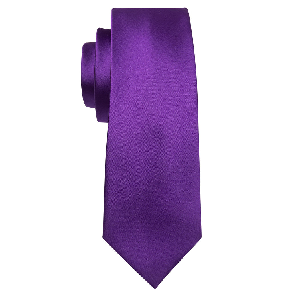Deep Purple Solid Tie, Pocket Square and Cufflinks Set tie sets - Sophisticated Gentlemen