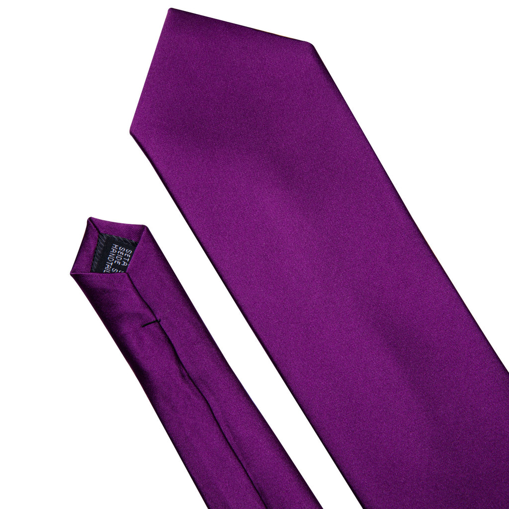 Purple Solid Silk Tie, Pocket Square and Cufflinks Set tie sets - Sophisticated Gentlemen