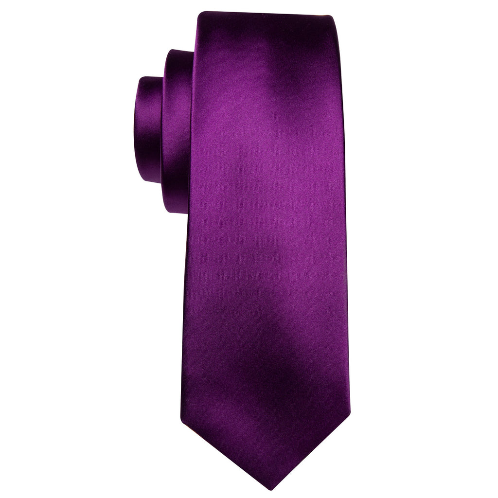 Purple Solid Silk Tie, Pocket Square and Cufflinks Set tie sets - Sophisticated Gentlemen
