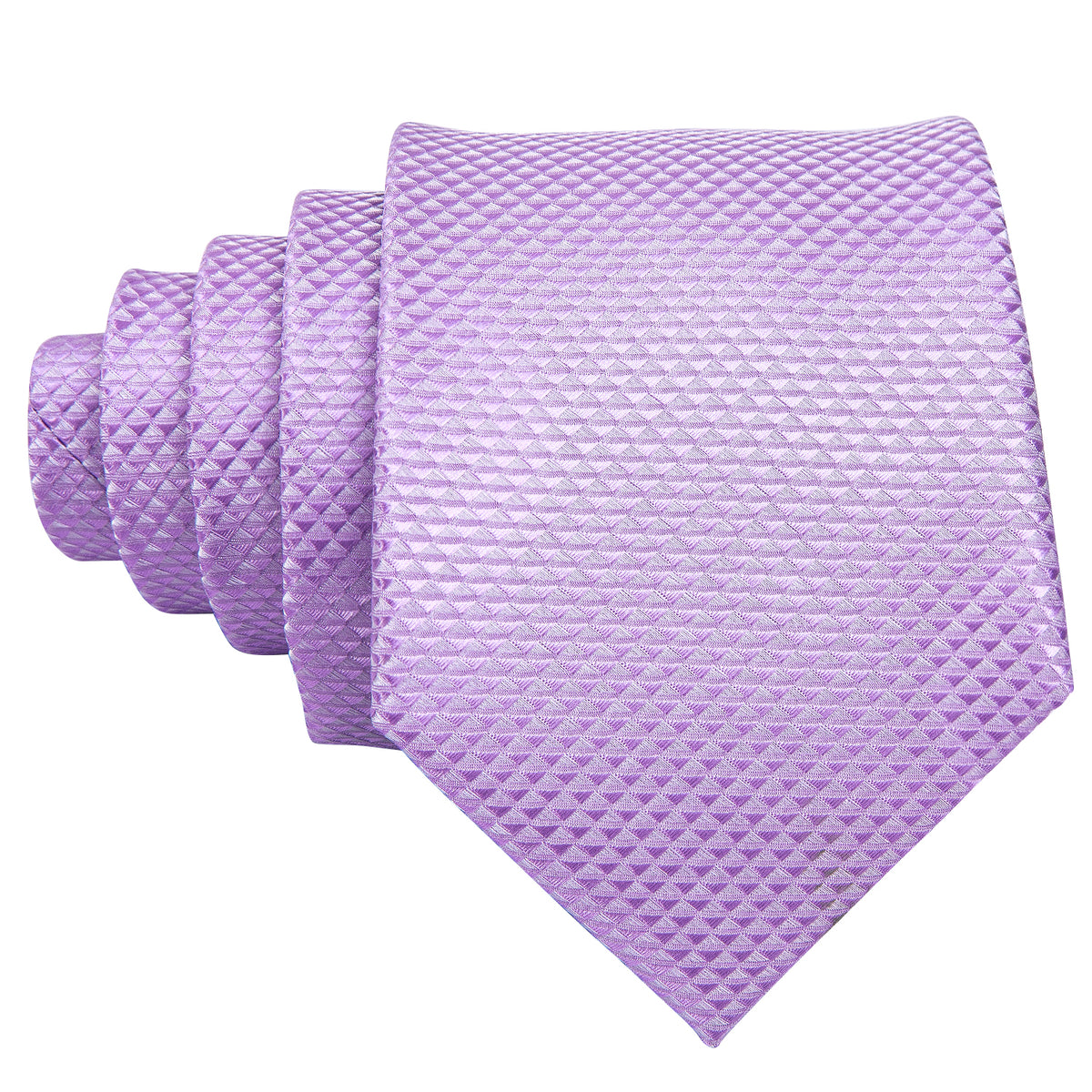 Light Purple Geometric Tie, Pocket Square and Cufflinks Set tie sets - Sophisticated Gentlemen
