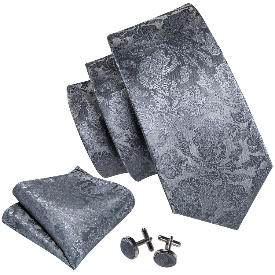 Silver Gray Premium XL Tie Set tie sets - Sophisticated Gentlemen