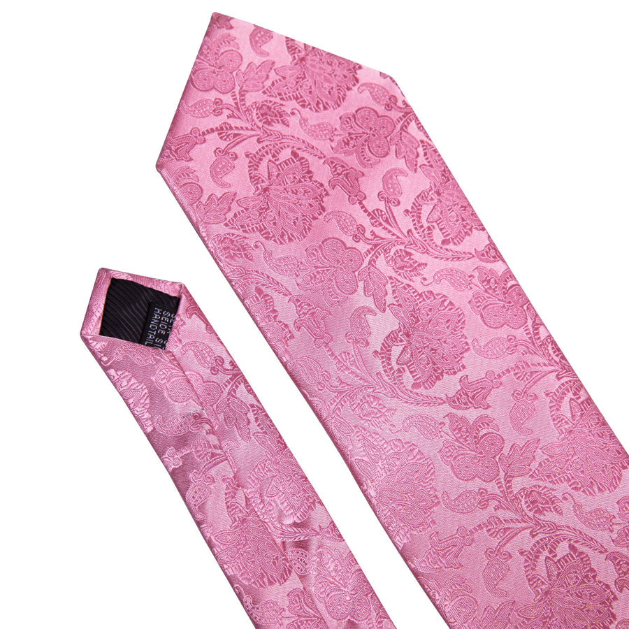 Pink Floral Silk XL Tie, Pocket Square and Cufflinks tie sets - Sophisticated Gentlemen