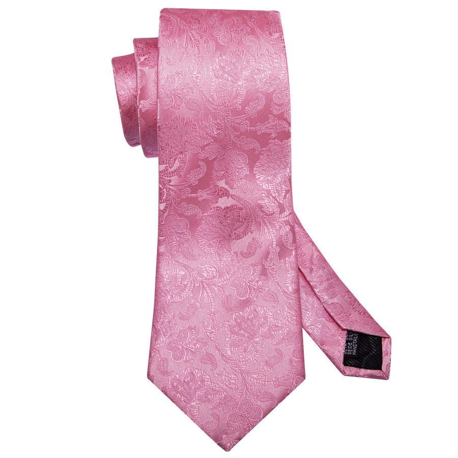 Pink Floral Silk XL Tie, Pocket Square and Cufflinks tie sets - Sophisticated Gentlemen
