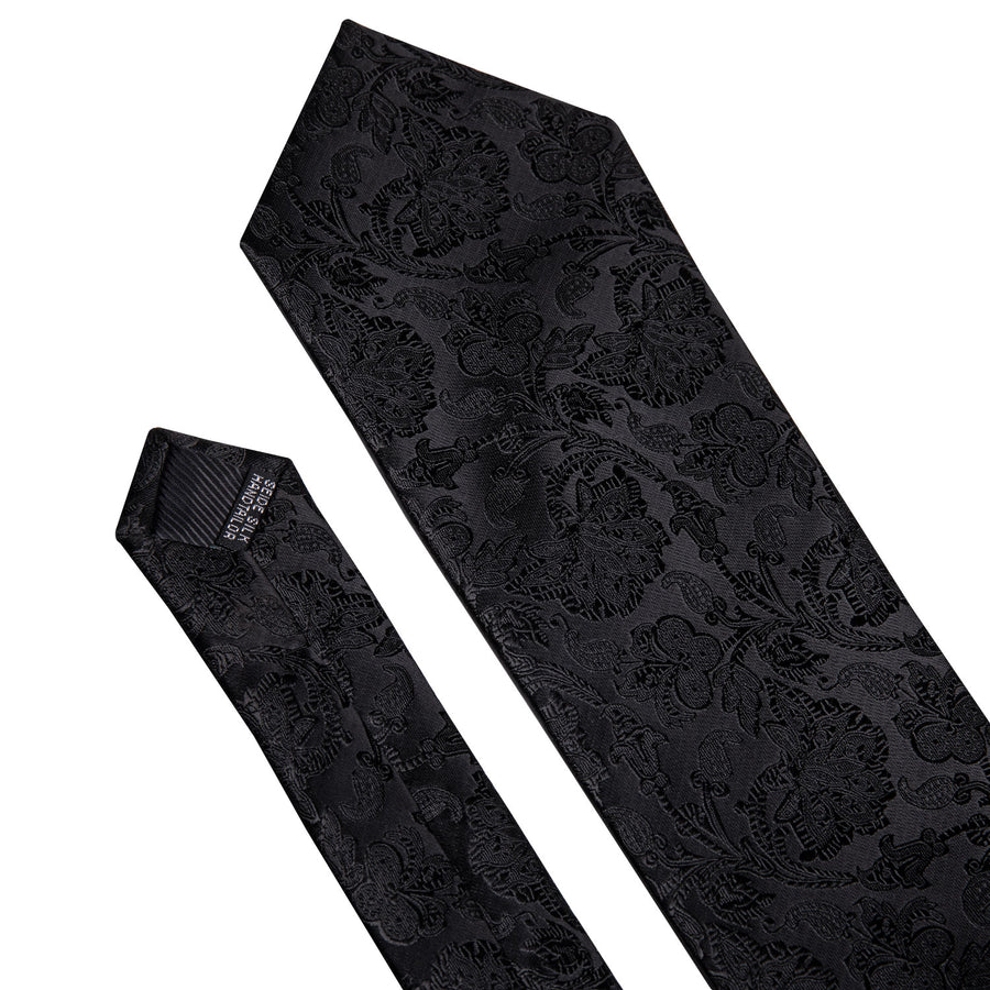 Dark Floral Silk XL Tie, Pocket Square and Cufflinks tie sets - Sophisticated Gentlemen