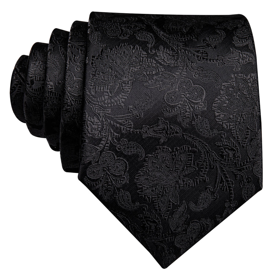 Dark Floral Silk XL Tie, Pocket Square and Cufflinks tie sets - Sophisticated Gentlemen