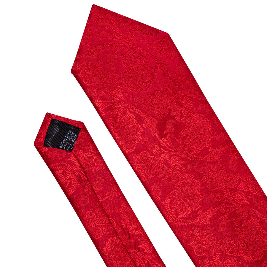 Classic Red Floral XL Tie, Pocket Square and Cufflinks tie sets - Sophisticated Gentlemen