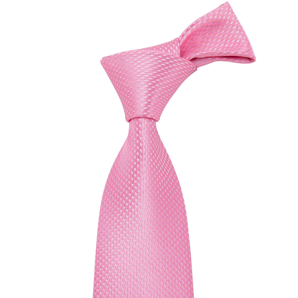 Pink Solid Silk Tie, Pocket Square and Cufflinks Set tie sets - Sophisticated Gentlemen