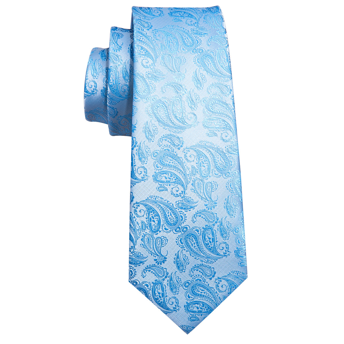 Light Blue Paisley Tie, Pocket Square and Cufflinks Set tie sets - Sophisticated Gentlemen