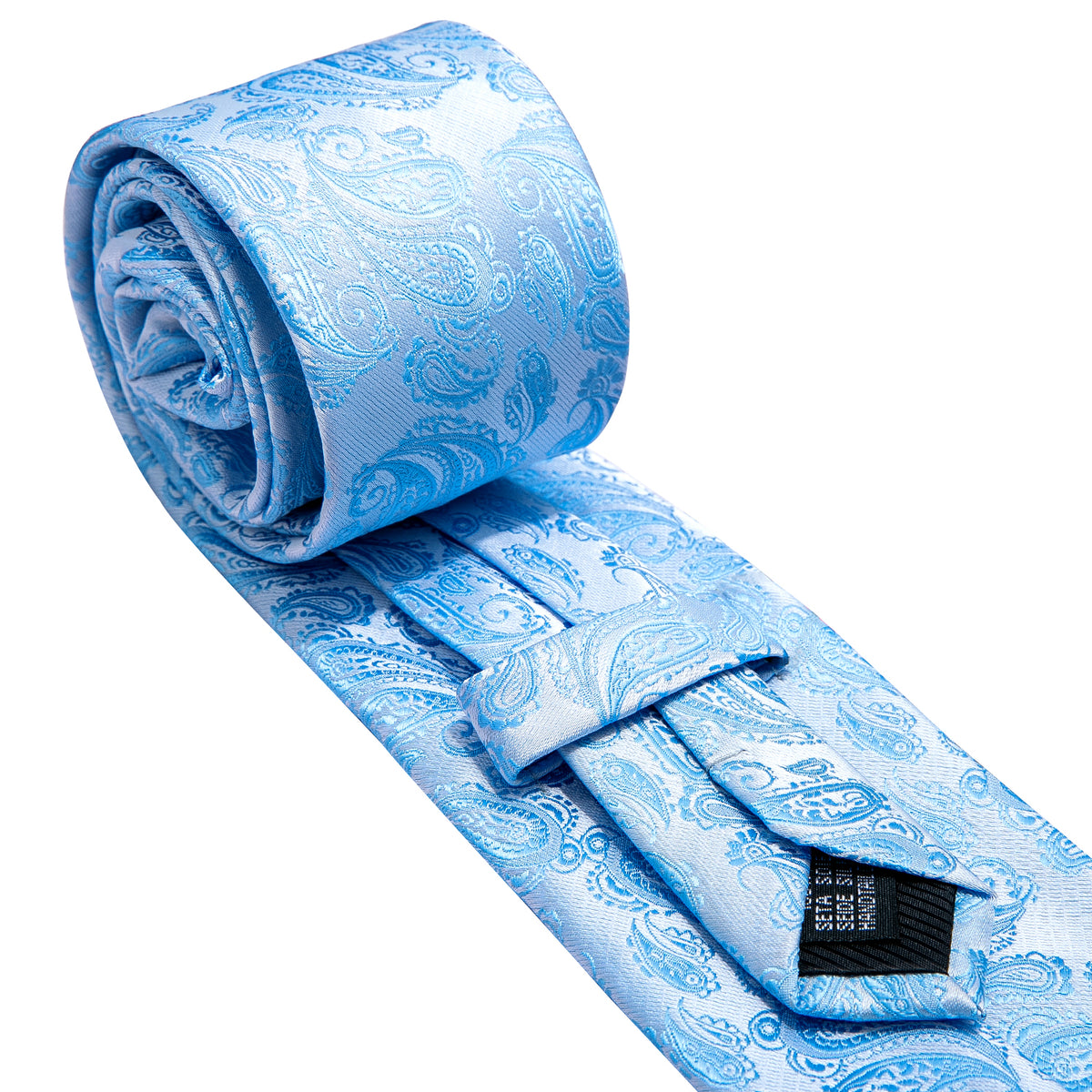 Light Blue Paisley Tie, Pocket Square and Cufflinks Set tie sets - Sophisticated Gentlemen