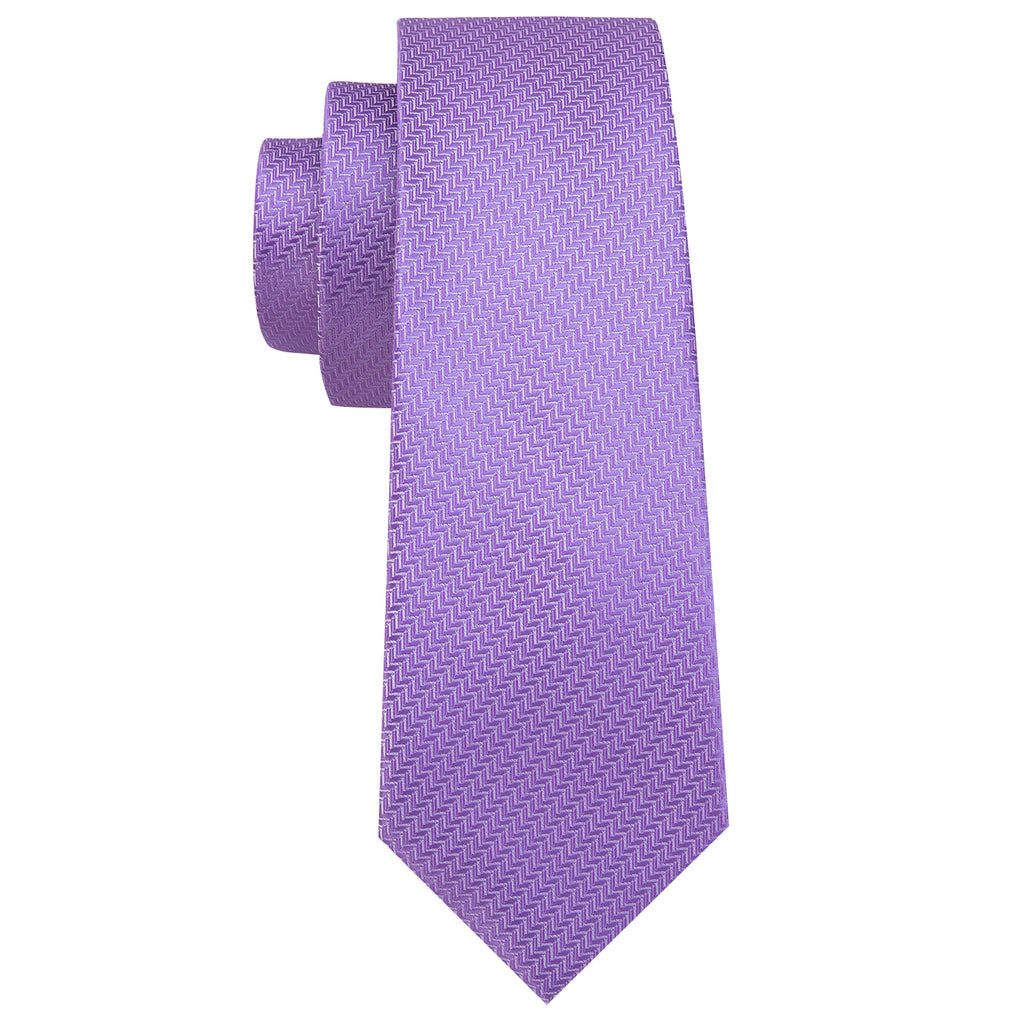 Purple Striped Woven Silk Tie, Pocket Square and Cufflinks Set tie sets - Sophisticated Gentlemen