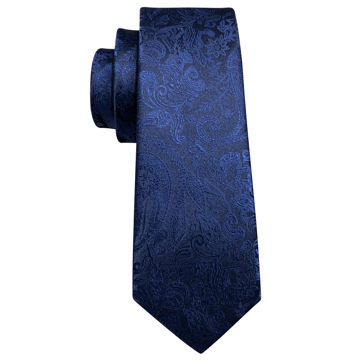 Navy Floral Silk Tie, Pocket Square, and Cufflinks Set tie sets - Sophisticated Gentlemen