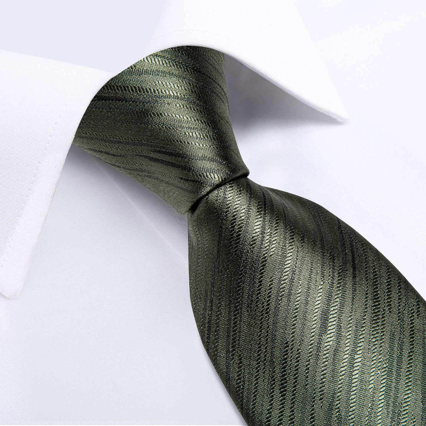 New Green Solid Tie, Pocket Square and Cufflinks tie sets - Sophisticated Gentlemen