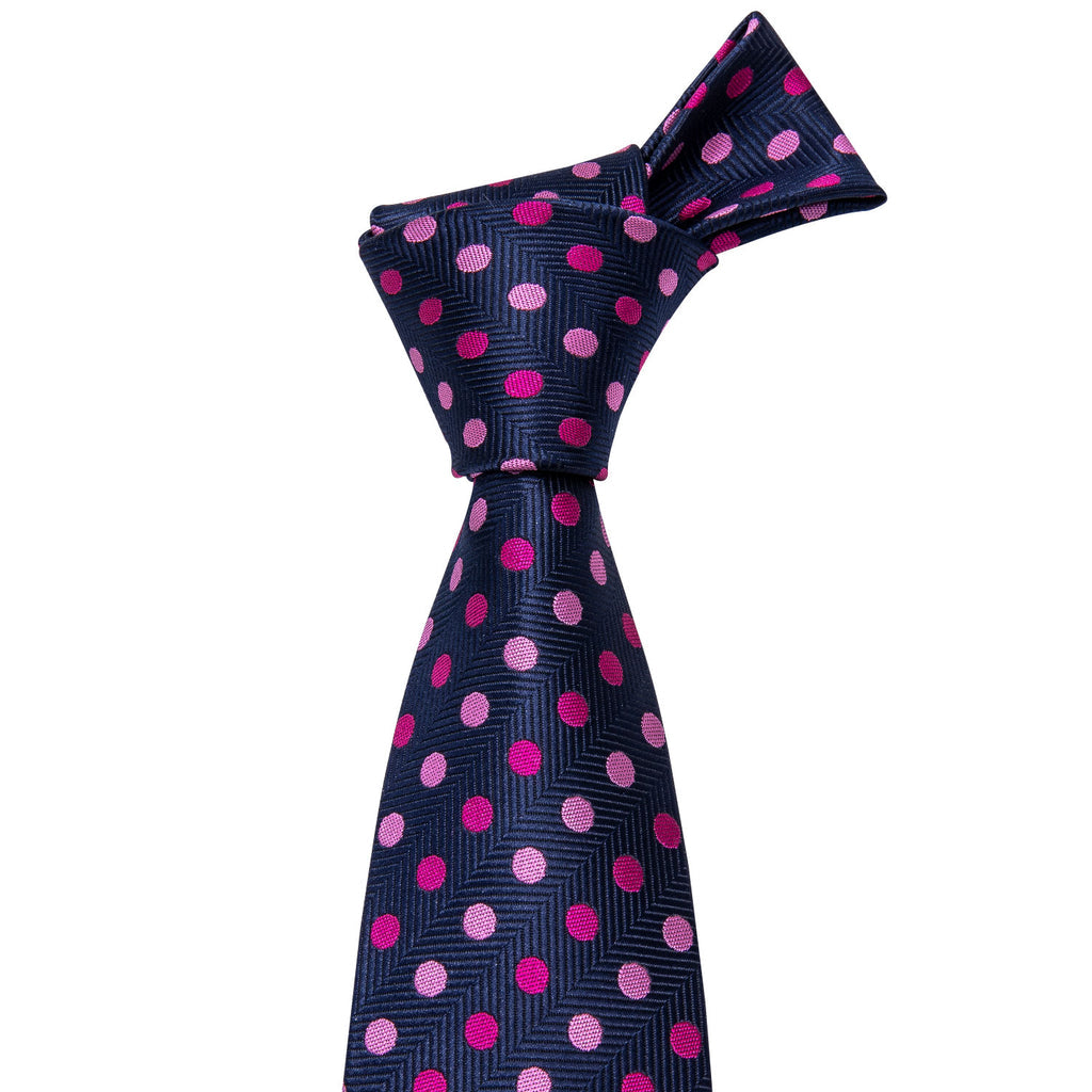 Pink Purple Polka Dot Tie, Pocket Square and Cufflinks Set tie sets - Sophisticated Gentlemen