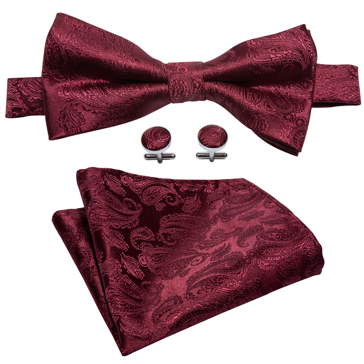 Red Floral Bow Tie Set bow ties - Sophisticated Gentlemen