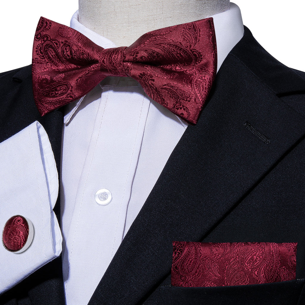 Red Floral Bow Tie Set bow ties - Sophisticated Gentlemen